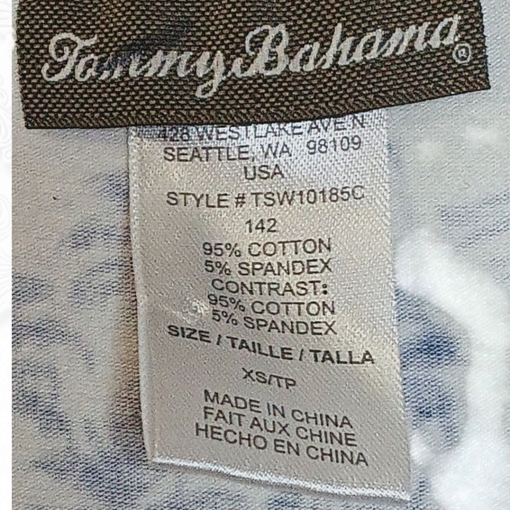 NWOT! Tommy Bahama White Racerback Maxi Dress Blue Island Themed Designs  - Picture 3 of 6